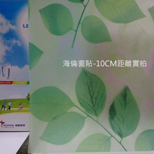 H302綠底葉靜電霧面窗貼
