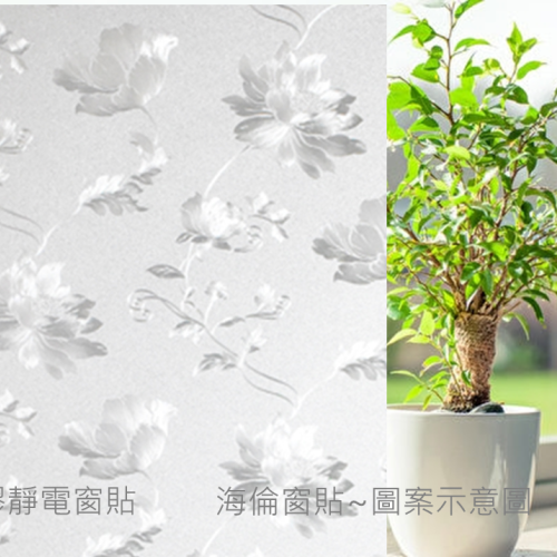 停售H201芙蓉花靜電霧面窗貼